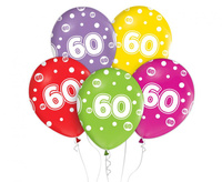 #BL Balony z cyframi: 60, 12 cali/ 5 szt. KK