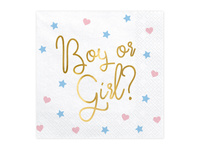 Serwetki - Boy or Girl?, 33x33cm. (1 op. / 20 szt.)