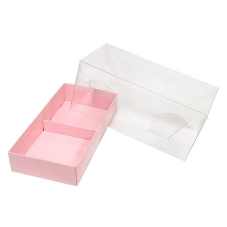 Opakowanie na 2 monoporcje 17,5X8,5X7,5 cm RÓŻOWE