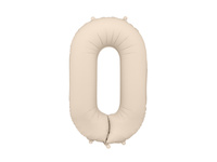 Balon foliowy Cyfra '0', 86cm, jasny beż