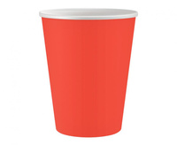 #ZKU_GD Kubeczki pap. jednokolorowe, czerwone, 250 ml/ 6 szt.