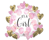 #BFK Balon foliowy Baby Girl Pink Watercolor