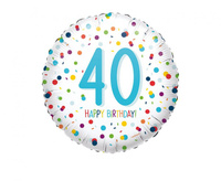 #BFK Balon foliowy 18 cali Confetti Bday 40, zapakowany