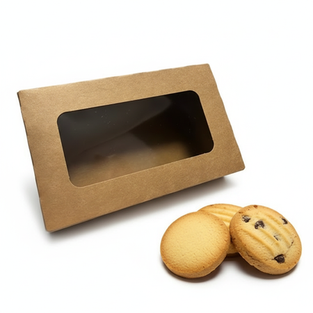 Pudełko na ciasto ciasteczka pierniki z okienkiem 21x12,5x7 cm KRAFT