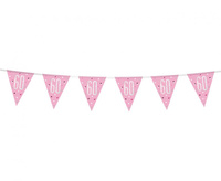 #DEBA Banner Glitz 60, z flagami, różowy, 274 cm
