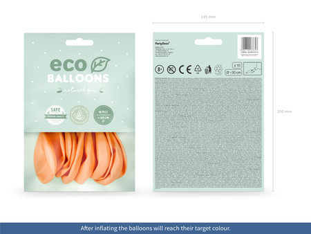 Balony Eco 26cm metalizowane, brzoskwinia (1 op. / 10 szt.)