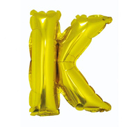 #BFK Balon foliowy "Litera K", złota, 35 cm KK