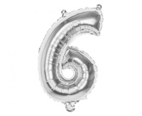 #BFK Balon foliowy srebrny 36 cm, 6 KK