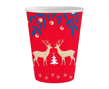 #ZKU_GD Kubeczki papierowe Let It Snow, certyfikat FSC, 250 ml/ 6 szt.