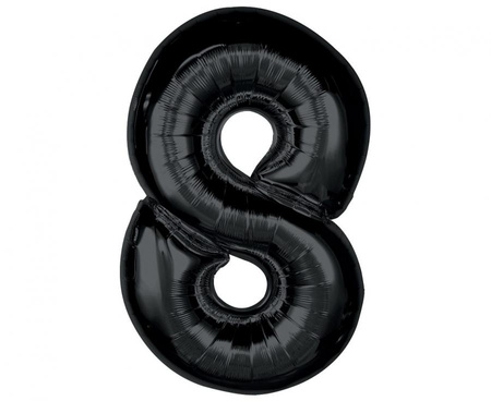 #BFC25 Balon foliowy Smart, cyfra 8, czarna, 92 cm  KK