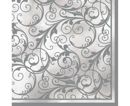 #ZSE Serwetki papierowe White&Silver, 33 x 33 cm,  20 szt.
