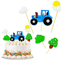 Figurka cukrowa dekoracja n tort TRAKTOR 2D topperki zestaw Slado