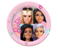 #ZTA Talerzyki papierowe Barbie Sweet Life, okrągłe 23 cm, 8 szt.
