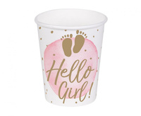 #ZKU Kubeczki papierowe 'Hello Girl!', 250 ml, 10 szt.