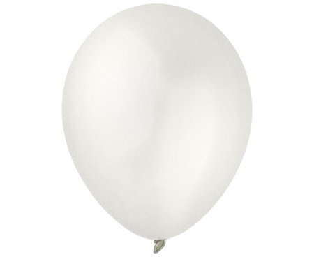 #BL Balony Decomex 9", metallic Pearl White, 100 szt.