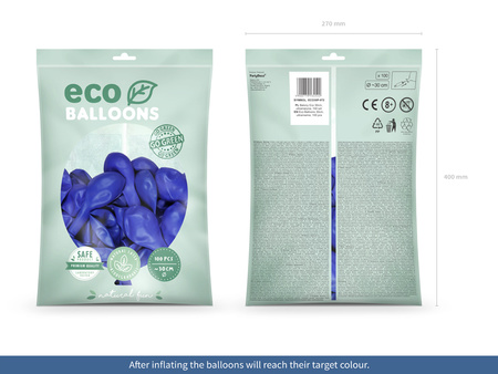 Balony Eco 30cm metalizowane, granat (1 op. / 100 szt.)
