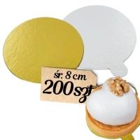 Bankietówki podkładki pod monoporcje dwustronne ZŁOTO SREBRNE 8 cm 200 szt.