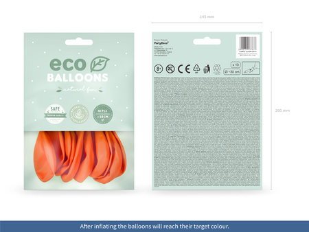 Balony Eco 26cm metalizowane, jasny czerwony (1 op. / 10 szt.)