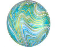 #BFK Balon foliowy ORBZ Marblez - kula niebiesko-zielona