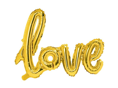 Balon foliowy Love, złoty, 73x59cm Party Deco