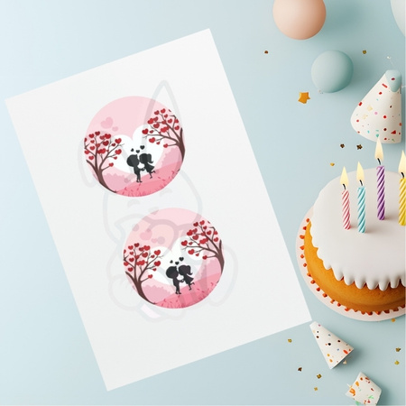 Wydruk jadalny na bento cake opłatek na tort MIŁOŚĆ LOVE WALENTYNKI śr. 10 cm
