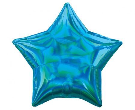 #BFK Balon foliowy 18" STR - Gwiazda Niebieska holo opalizująca (luzem)