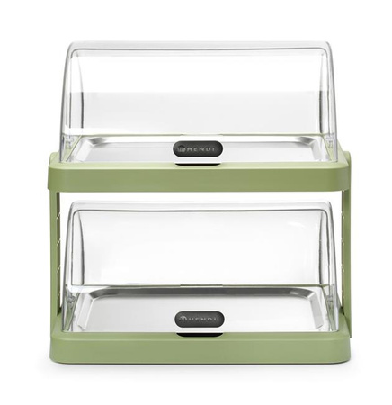 Podwójna witrynka chłodząca roll-top Duo UNIQ, HENDI, designed by Robert Bronwasser, zielony, 480x355x(H)480mm, Prostokątny Wariant podstawowy