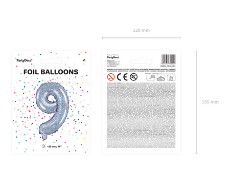 Balon z okrągłym konfetti, 1m, mix