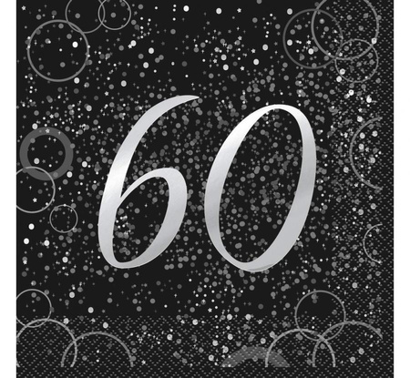 #ZSE Serwetki papierowe "Glitz 60", srebrne, 16 szt.