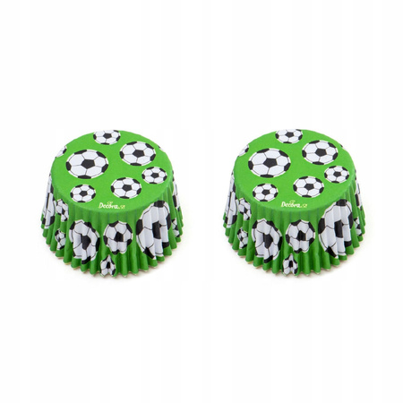 Papilotki na muffiny, babeczki, cupcake 50x32 mm Piłka Nożna 36 szt.