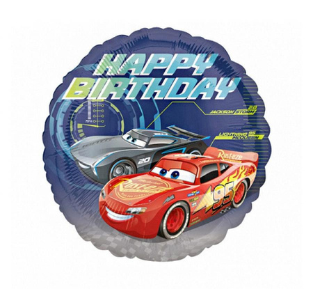 #BFK Balon foliowy 18'' CIR - "Cars - Happy Birthday"