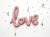 Baner Love, srebrny, 21x55cm