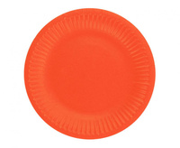 #ZTA_GD Talerzyki pap. jednokolorowe, czerwone, certyfikat FSC, 18 cm, 6 szt.