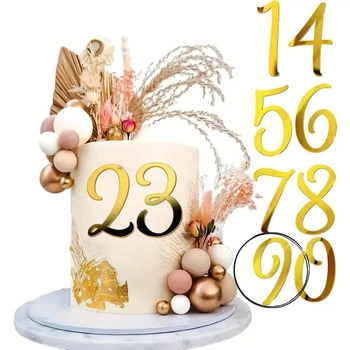 Topper na tort cyfra 9 DZIEWIĘĆ DZIEWIĄTKA 4,5x3 cm