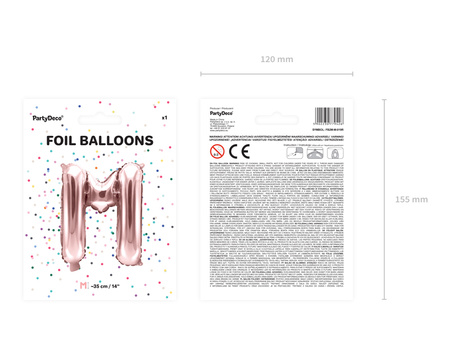 Balon foliowy Litera ''G'', 35cm, różowe złoto
