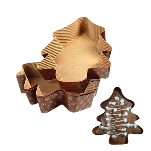 Papierowa forma do pieczenia choinka 16x14x3,5 cm 10 sztuk - komplet form świątecznych