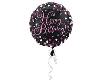 #BFK Balon foliowy 18", "Pink Celebration - HBD" okrągły, 43 cm, zapakowany