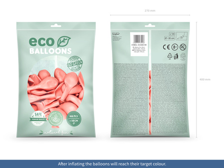Balony Eco 30cm metalizowane, różowe złoto (1 op. / 100 szt.)