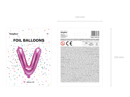 Balon foliowy Litera ''F'', 35cm, niebieski