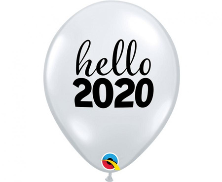 #BL Balon QL 11 cali Hello 2020, przezroczysty/ 1 szt. KK