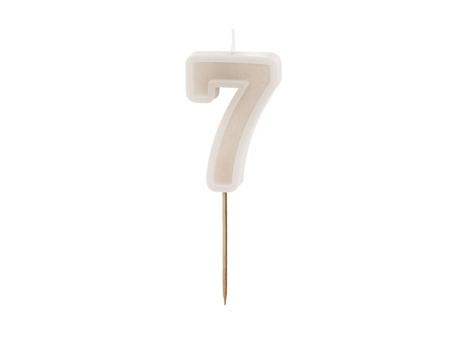 Świeczka urodzinowa Cyferka 0, beż, 6 cm