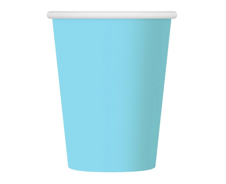 #ZKU_GD Kubeczki pap. jednokolorowe jasnoniebieskie 297U, 250ml, 6 szt.