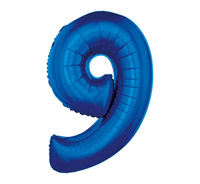 #BFC53 Balon foliowy "Cyfra 9", niebieska, 92 cm KK