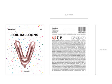 Balon foliowy Litera ''G'', 35cm, różowe złoto