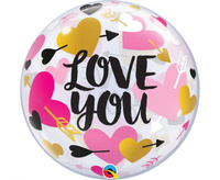 #BFK Balon foliowy 22" QL Bubble Poj. Love You KK
