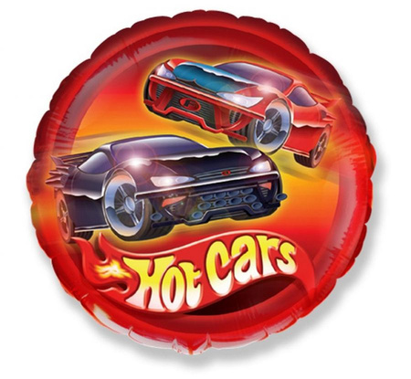 #BFK Balon foliowy 18" FX - "Samochody Hot Cars" (okrągły), pakowany