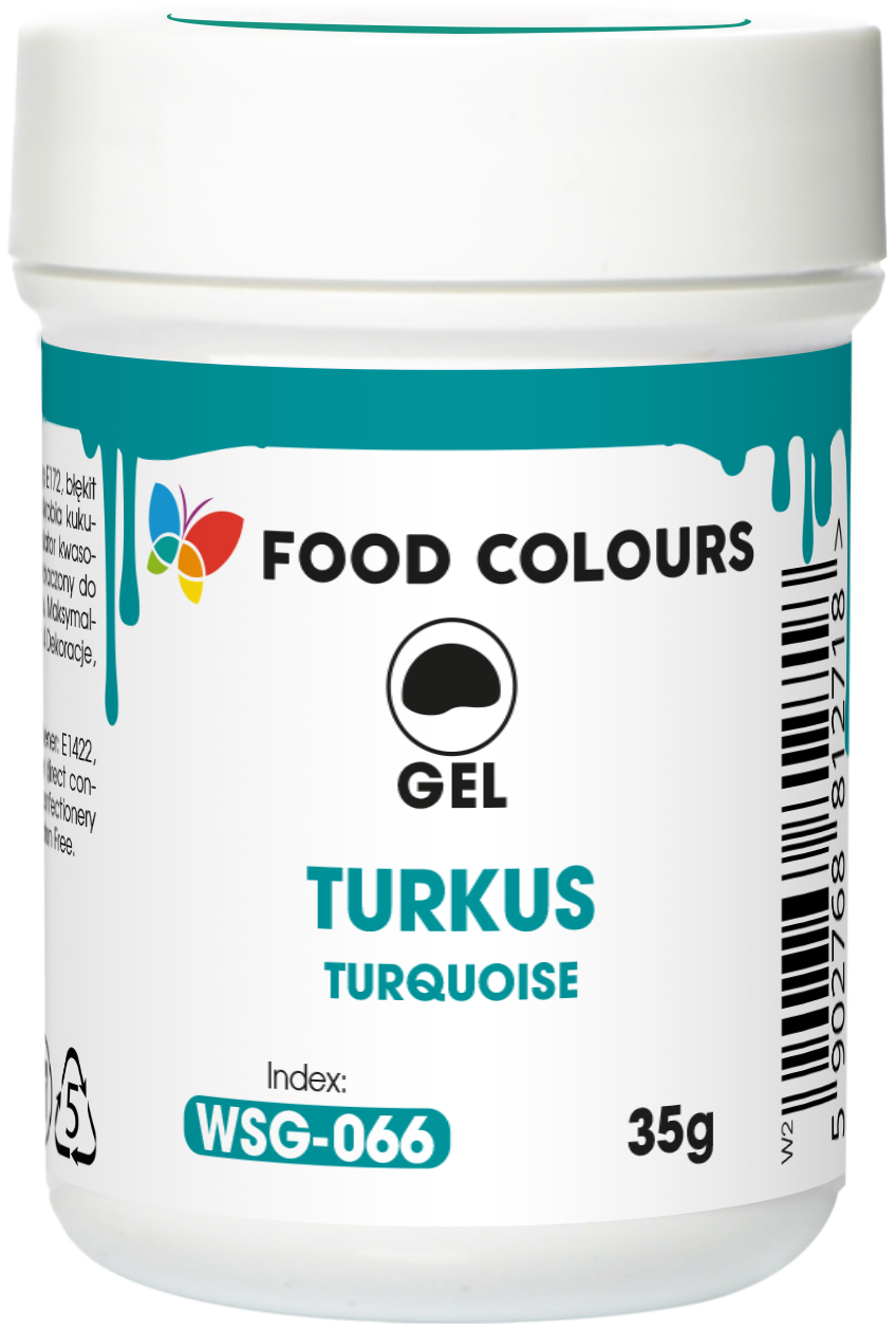 Barwnik w żelu turkusowy 35 g Food Colours - opakowanie produktu
