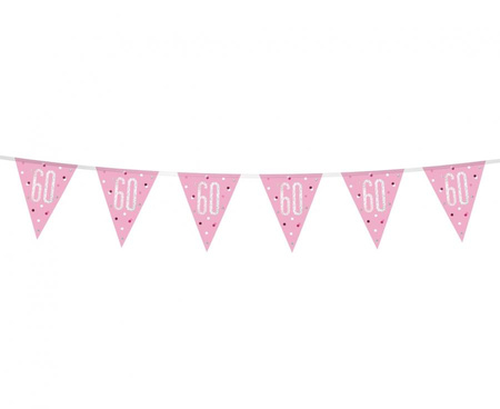 #DEBA Banner Glitz 60, z flagami, różowy, 274 cm