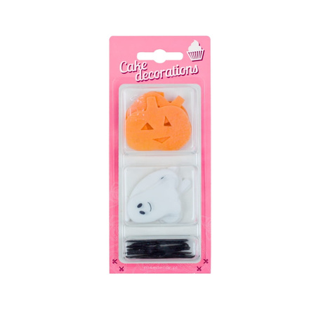 Dekoracje waflowe na tort muffinki Halloween Dynia Duszek Nietoperz 25 szt.Rose Decor