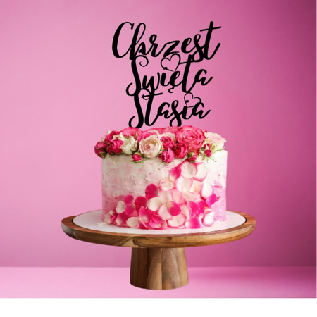 Topper na tort CHRZEST ŚWIĘTY WZ.VII | WYBÓR KOLORU + IMIE GRATIS